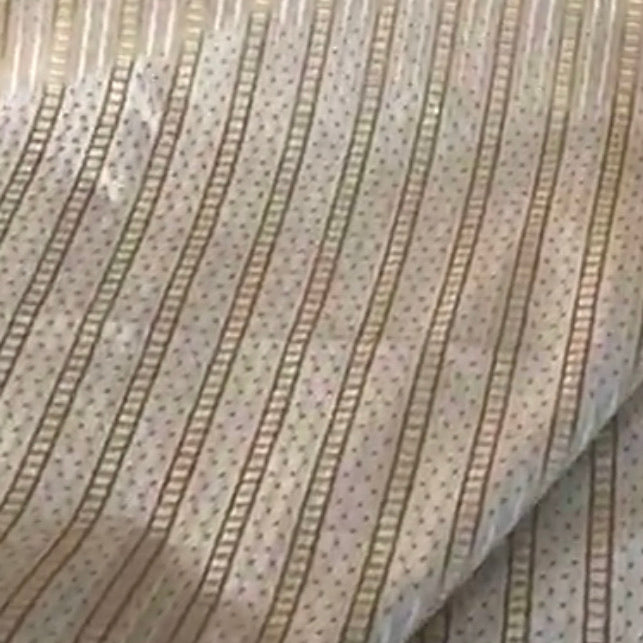Swatch- Lady Rebecca 100% Silk Taffeta Gold and Cream Stripes Fabric - Fancy Styles Fabric Pierre Frey Lee Jofa Brunschwig & Fils