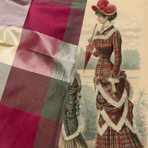 NEW Duchess Deirdre 100% Silk Taffeta Plaid Tartan Fabric- SB_1_11 - Fancy Styles Fabric Pierre Frey Lee Jofa Brunschwig & Fils