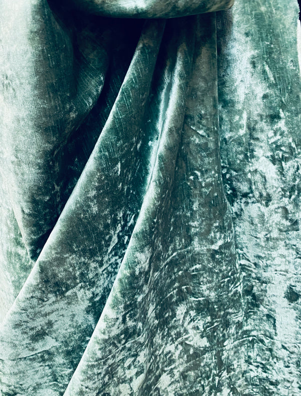 NEW! Lady Francine Designer Antiqued Velvet Fabric - Jade Green - Upholstery - Fancy Styles Fabric Pierre Frey Lee Jofa Brunschwig & Fils