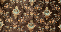 NEW! Lady Jacqueline Novelty 100% Silk Dupioni Embroidered Fabric - Made in India- Brown, Blue, Peach - Fancy Styles Fabric Pierre Frey Lee Jofa Brunschwig & Fils