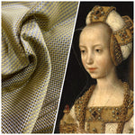 NEW Queen Alyssa 100% Silk Taffeta Basketweave Motif Fabric - Yellow - Fancy Styles Fabric Pierre Frey Lee Jofa Brunschwig & Fils