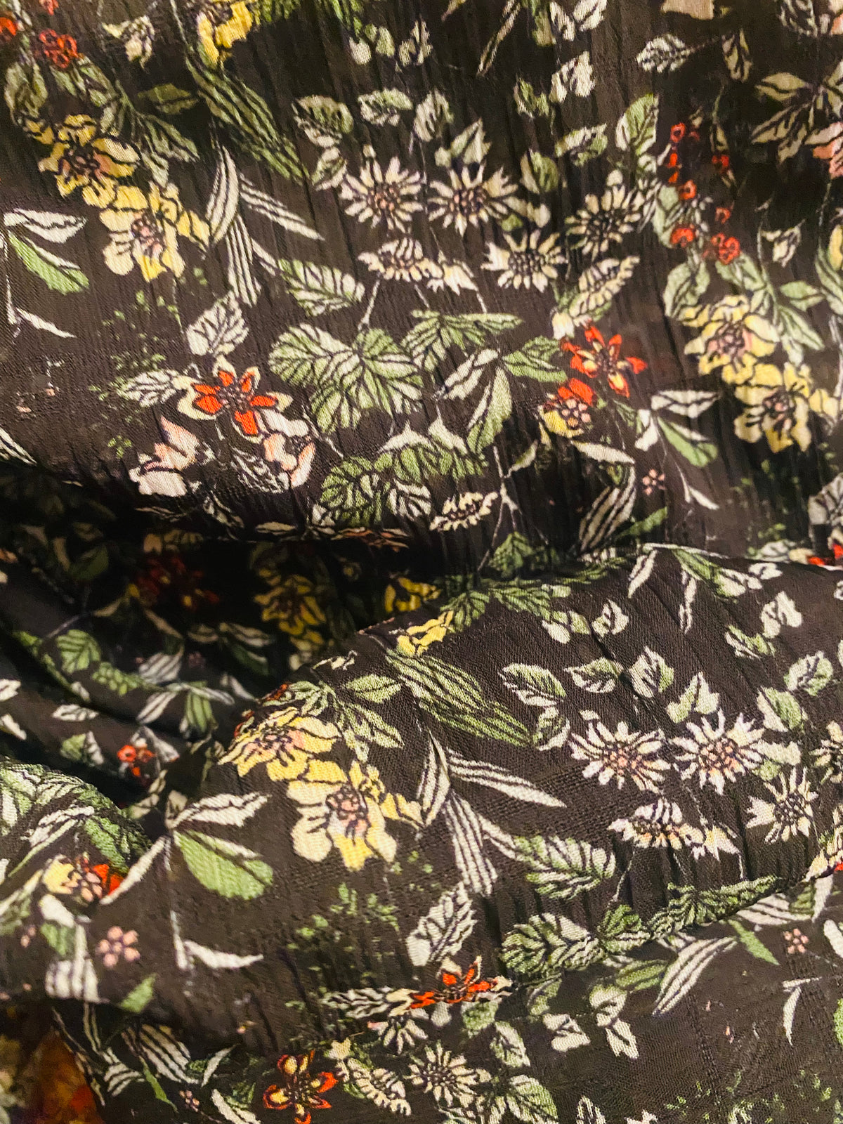 NEW Lady Danica Crepe Floral Lightweight Dress Fabric - Black - Fancy Styles Fabric Pierre Frey Lee Jofa Brunschwig & Fils