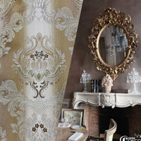 NEW King Louis XIV Novelty Neoclassical Brocade Medallion Floral Satin Fabric - Taupe - Fancy Styles Fabric Pierre Frey Lee Jofa Brunschwig & Fils