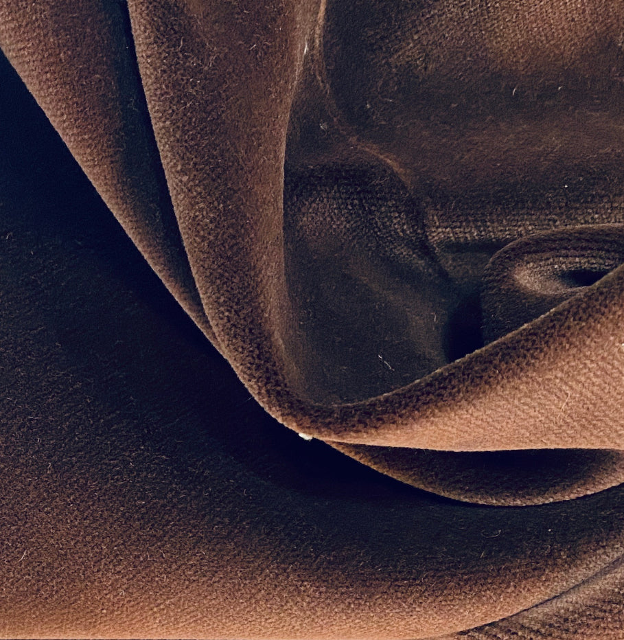 NEW! Prince Oliver - Designer 100% Cotton Made In Belgium Upholstery Velvet Fabric - Chocolate Brown - Fancy Styles Fabric Pierre Frey Lee Jofa Brunschwig & Fils
