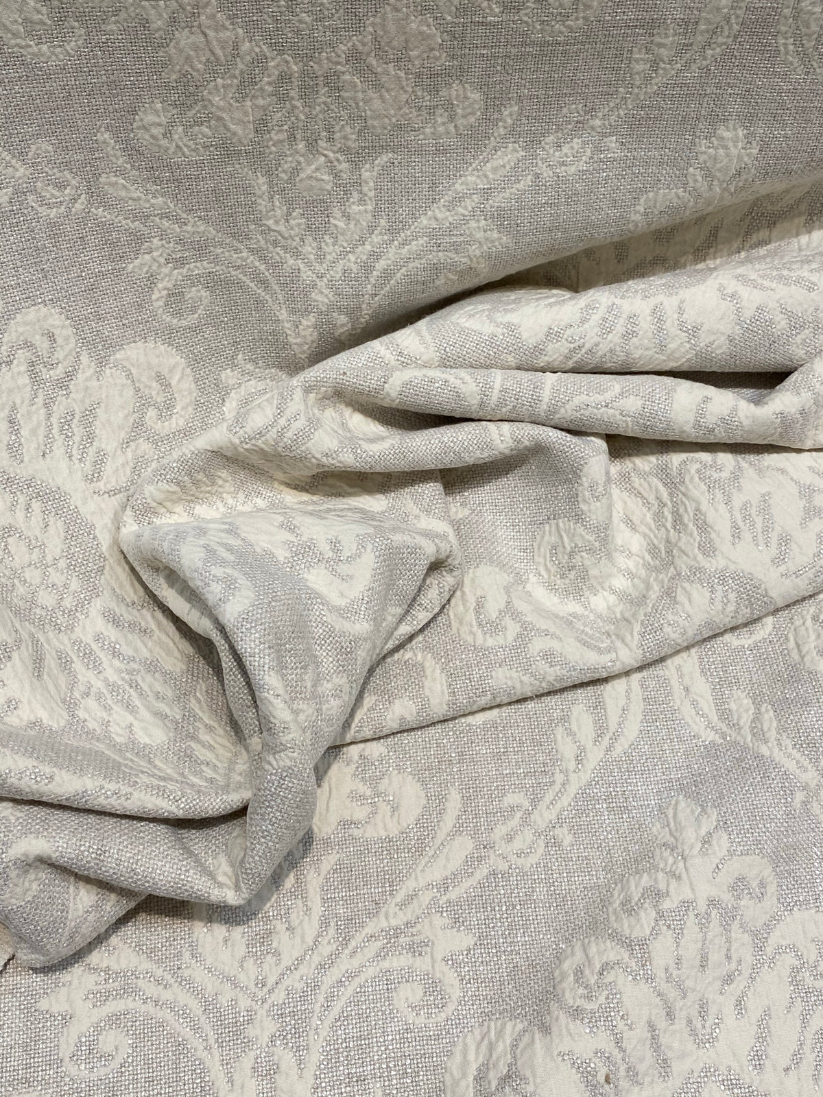 NEW! SALE! Duchess Sally 100% Linen Woven Medallion Fabric- Stone - Fancy Styles Fabric Pierre Frey Lee Jofa Brunschwig & Fils