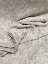 NEW! SALE! Duchess Sally 100% Linen Woven Medallion Fabric- Stone - Fancy Styles Fabric Pierre Frey Lee Jofa Brunschwig & Fils