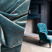 NEW! Prince Hudson- 100% Mohair Upholstery Velvet Fabric - Iridescent Teal - Fancy Styles Fabric Pierre Frey Lee Jofa Brunschwig & Fils