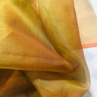 NEW 100% Silk Organza Jewel Orange & Green Iridescence - Fancy Styles Fabric Pierre Frey Lee Jofa Brunschwig & Fils