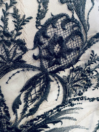 NEW Lady Keala French Novelty Lace Mesh Fabric- Black - Fancy Styles Fabric Pierre Frey Lee Jofa Brunschwig & Fils