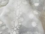 NEW Lady Shiela Novelty Bridal Couture 100% Silk Crinkle Chiffon Embroidered Lace Fabric