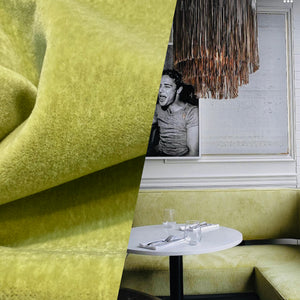 NEW! Prince Hudson - 100% Mohair Upholstery Velvet Fabric - Chartreuse Green - Fancy Styles Fabric Pierre Frey Lee Jofa Brunschwig & Fils