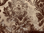 NEW! Queen Isabella Designer Satin Burnout Chenille Velvet Fabric- Upholstery Damask - Taupe - Fancy Styles Fabric Pierre Frey Lee Jofa Brunschwig & Fils