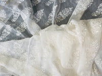 NEW Lady Di Novelty Bridal Couture 100% Silk Crinkle Chiffon Lace Fabric - Fancy Styles Fabric Pierre Frey Lee Jofa Brunschwig & Fils