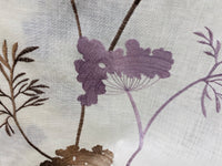 NEW! SALE! Queen Joelle 100% Linen Fabric Floral Embroidery- Purple - Fancy Styles Fabric Pierre Frey Lee Jofa Brunschwig & Fils