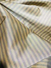 NEW Prince Derek 100% Silk Taffeta 1/4” Stripe Fabric - Grey and Gold - Fancy Styles Fabric Pierre Frey Lee Jofa Brunschwig & Fils