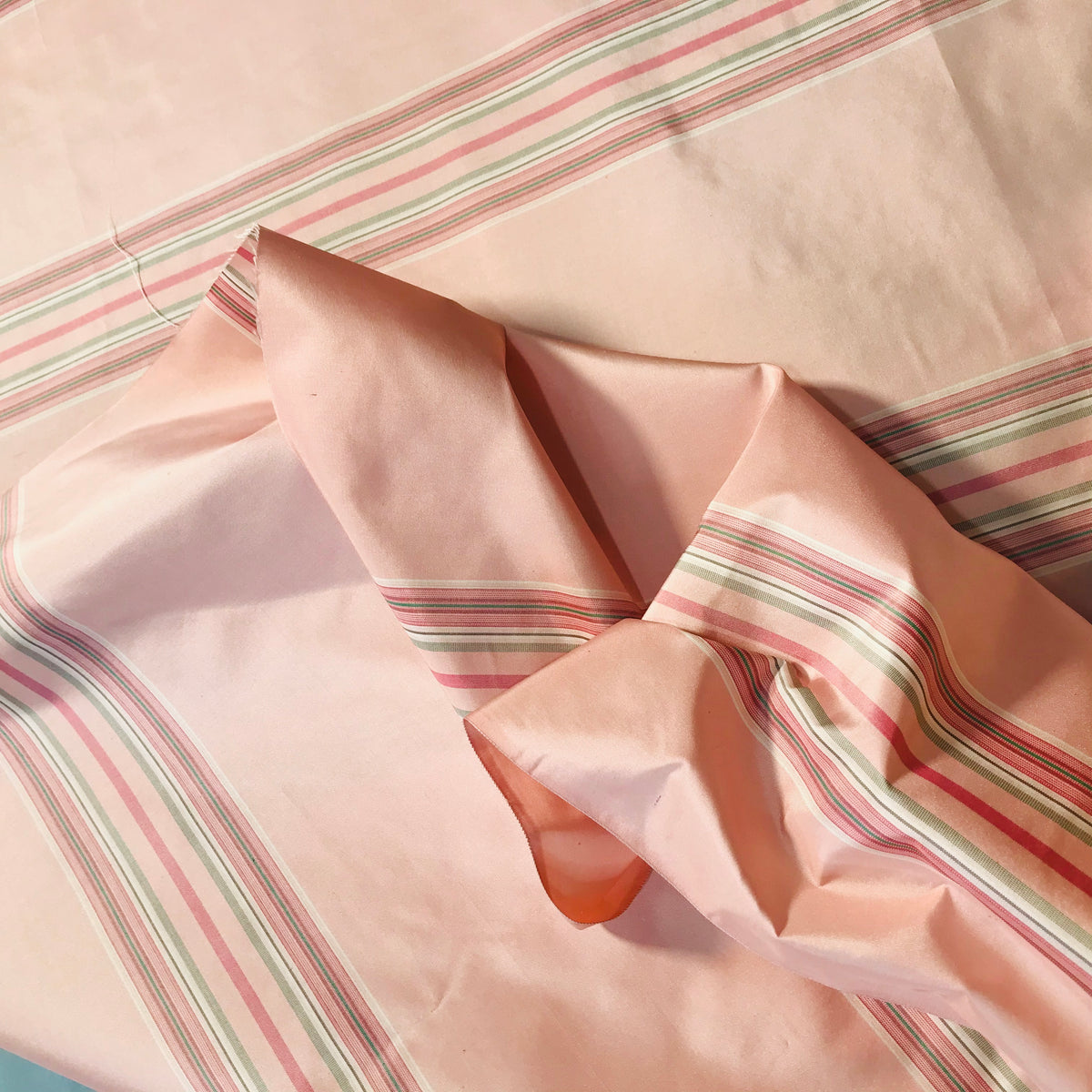 NEW Princess Josephine Designer 100% Silk Taffeta Stripes Fabric - Pink 55” Wide - Fancy Styles Fabric Pierre Frey Lee Jofa Brunschwig & Fils