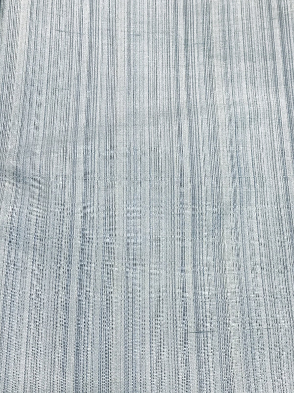 DEAL! Lady Bridgette Designer 100% Silk Dupioni Subtle Pastel Blue Stripes - Fancy Styles Fabric Pierre Frey Lee Jofa Brunschwig & Fils