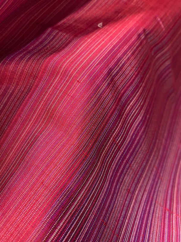 NEW! Lady Bridgette Designer 100% Silk Dupioni Fabric- Raspberry Red Pink Stripes - Fancy Styles Fabric Pierre Frey Lee Jofa Brunschwig & Fils