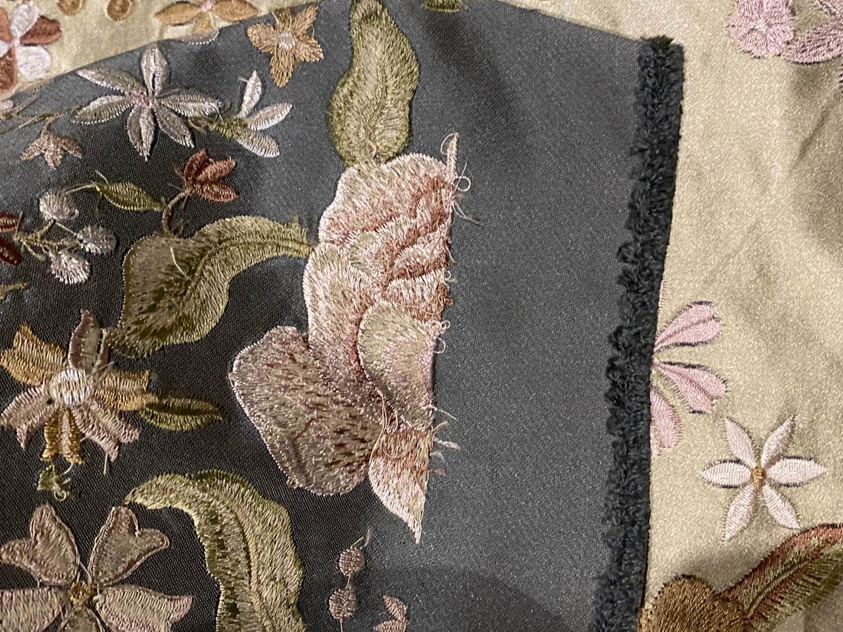 NEW! King Louis XIV Novelty 100% Silk Jacquard Embroidered Floral Upholstery Fabric - Green Champagne - Fancy Styles Fabric Pierre Frey Lee Jofa Brunschwig & Fils