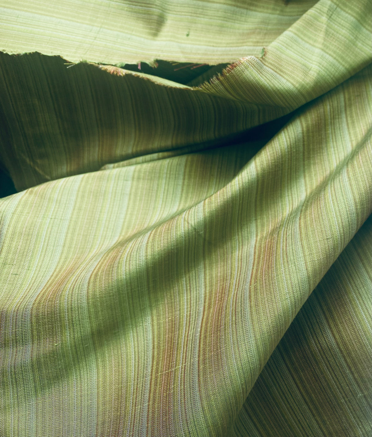 NEW! Lady Brittany 100% Silk Dupioni Green Microstripe Stripe Fabric - Fancy Styles Fabric Pierre Frey Lee Jofa Brunschwig & Fils