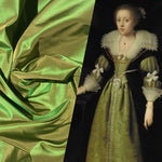 NEW Lady Lisa Designer 100% Silk Taffeta - Apple Green with Gold Iridescence