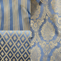 NEW Sir Barrington Satin Burnout Stripe Drapery Upholstery Fabric - Sky Blue - Fancy Styles Fabric Pierre Frey Lee Jofa Brunschwig & Fils