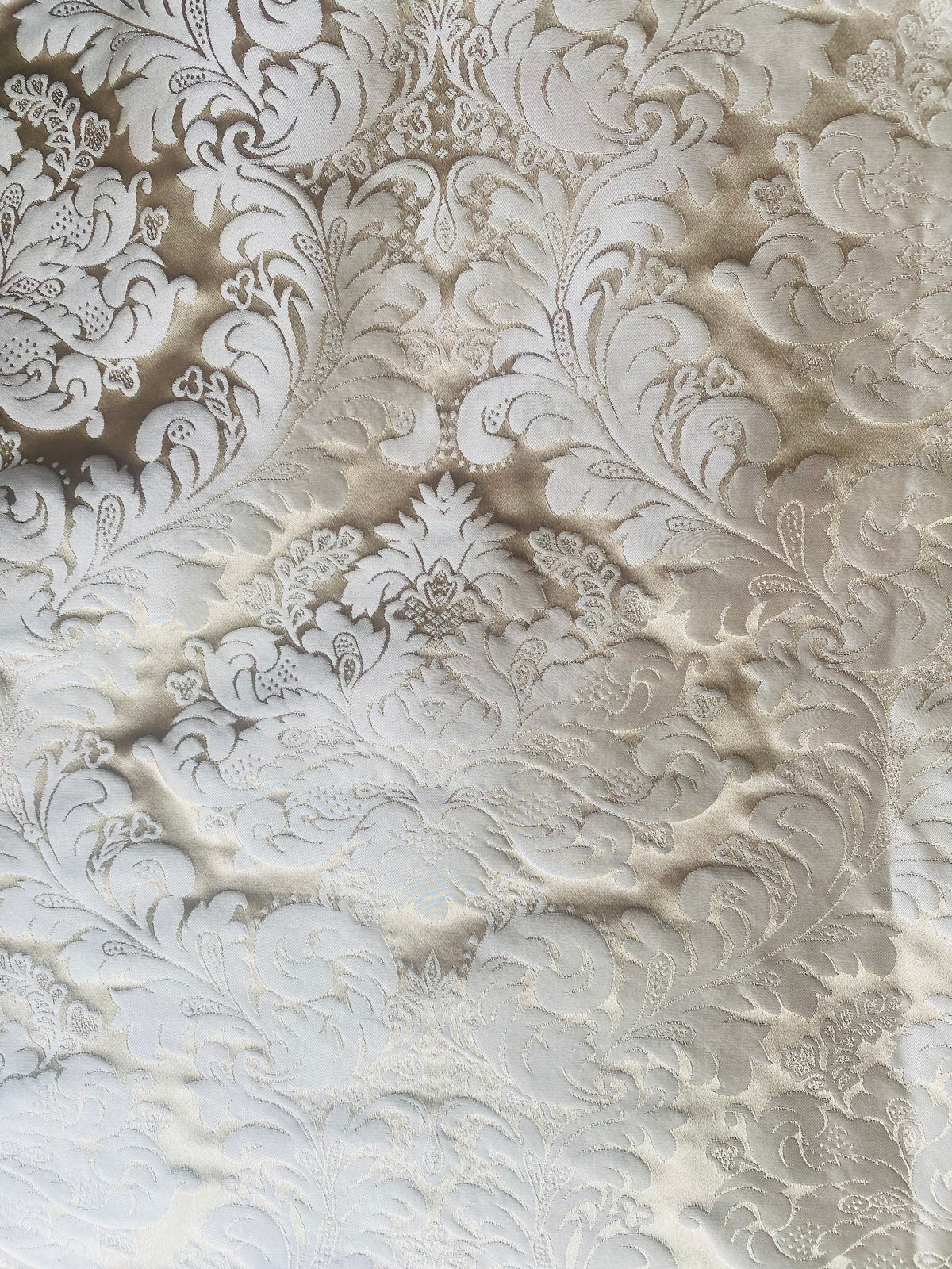 NEW Prince Liam 100% Silk Satin Taffeta Jacquard Medallion Fabric - Light Gold - Fancy Styles Fabric Pierre Frey Lee Jofa Brunschwig & Fils