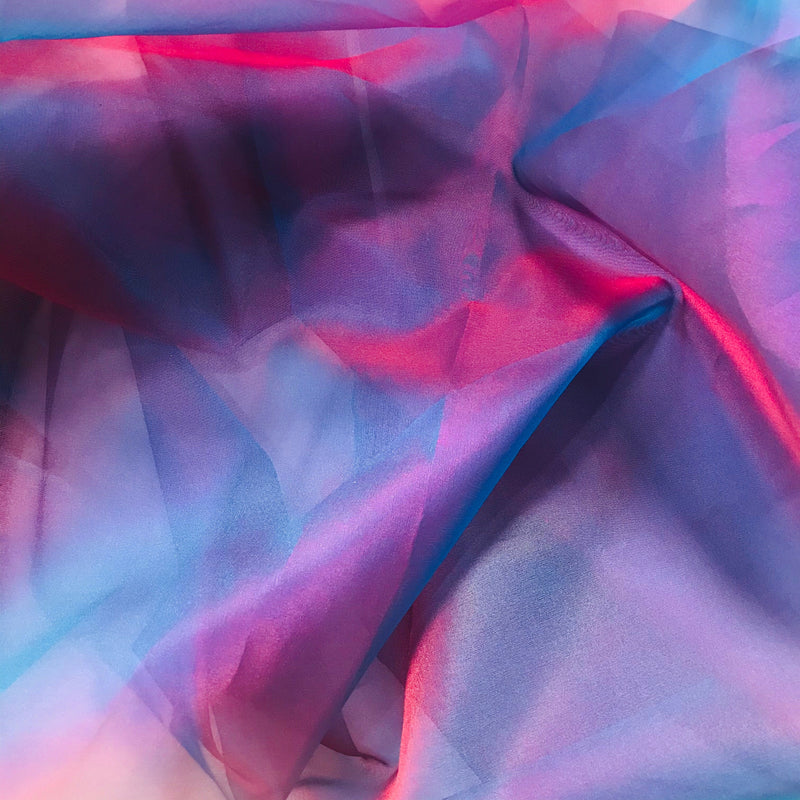 NEW 100% Silk Organza Jewel Blue & Magenta Iridescent Fabric - Fancy Styles Fabric Pierre Frey Lee Jofa Brunschwig & Fils