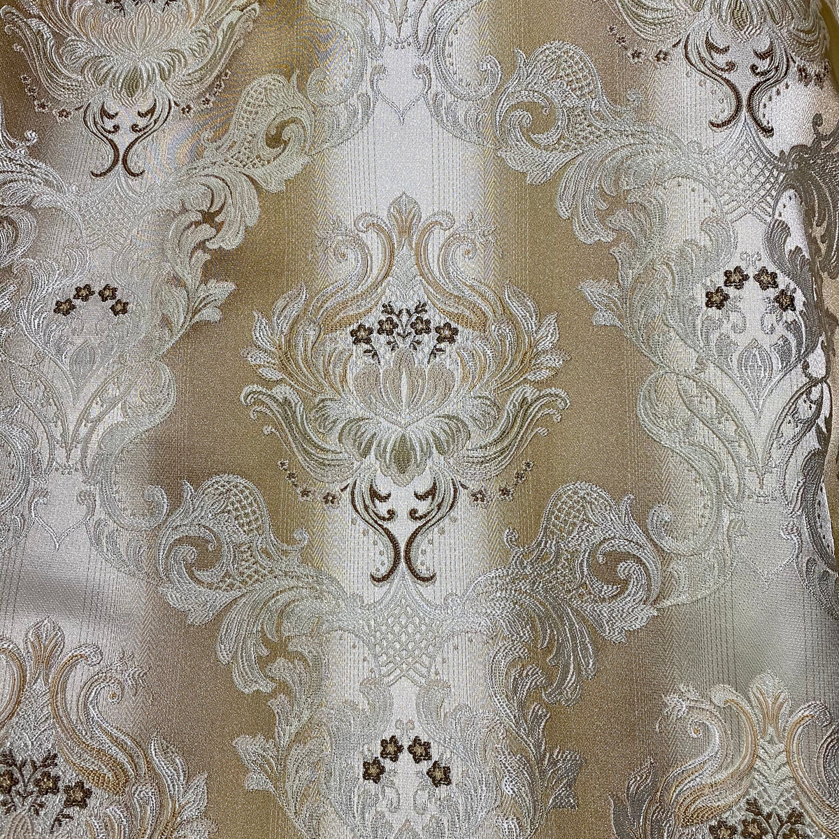 NEW King Louis XIV Novelty Neoclassical Brocade Medallion Floral Satin Fabric - Taupe - Fancy Styles Fabric Pierre Frey Lee Jofa Brunschwig & Fils