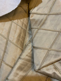 NEW Queen Peyton 100% Silk Satin Quilted Designer Fabric- Gold - Fancy Styles Fabric Pierre Frey Lee Jofa Brunschwig & Fils