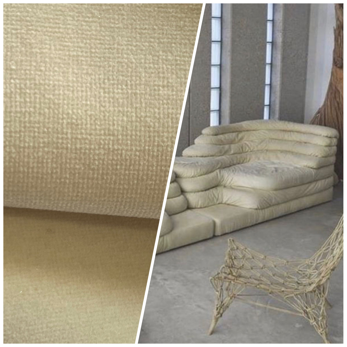 NEW! Prince Oliver Designer 100% Cotton Made In Belgium Upholstery Velvet Fabric Frosty Parchment - Fancy Styles Fabric Pierre Frey Lee Jofa Brunschwig & Fils
