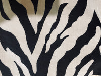 NEW Baroness Matilda Novelty Upholstery Platinum and Black Zebra Velvet- Made in Italy - Fancy Styles Fabric Pierre Frey Lee Jofa Brunschwig & Fils