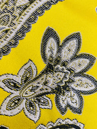 NEW Queen Kat Jacquard Satin Paisley Fabric Made in Italy- Upholstery & Drapery- Yellow - Fancy Styles Fabric Pierre Frey Lee Jofa Brunschwig & Fils