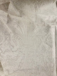 NEW Queen Lita 100% Silk Jacquard Lightweight Paisley Fabric - Cream- SB_8_1 - Fancy Styles Fabric Pierre Frey Lee Jofa Brunschwig & Fils