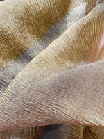 NEW! Lady Daffodil 100% Silk & Lurex Crinkle Organza Fabric - Bronze & Purple Undertones