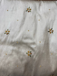 1 Yard Remnant- Queen Jane- Beaded 100% Silk Dupioni Fabric - Beige Cream - Fancy Styles Fabric Pierre Frey Lee Jofa Brunschwig & Fils