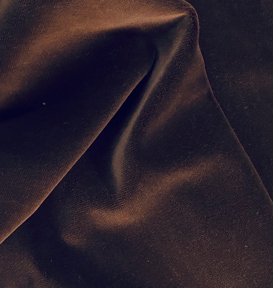 NEW! Prince Oliver - Designer 100% Cotton Made In Belgium Upholstery Velvet Fabric - Chocolate Brown - Fancy Styles Fabric Pierre Frey Lee Jofa Brunschwig & Fils