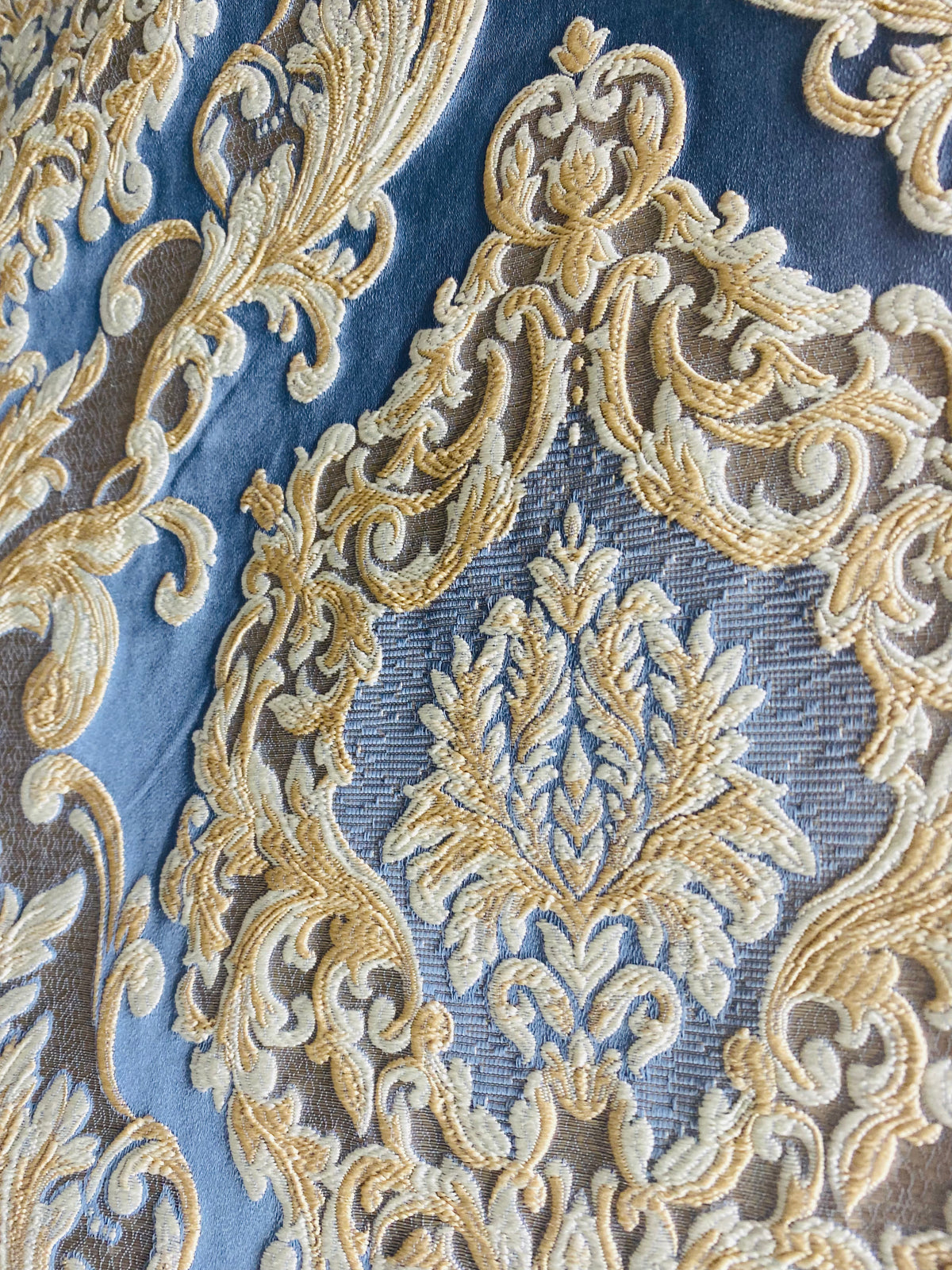 NEW Queen Marianna Novelty Ritz Neoclassical Brocade Satin Fabric - Sky Blue - Fancy Styles Fabric Pierre Frey Lee Jofa Brunschwig & Fils