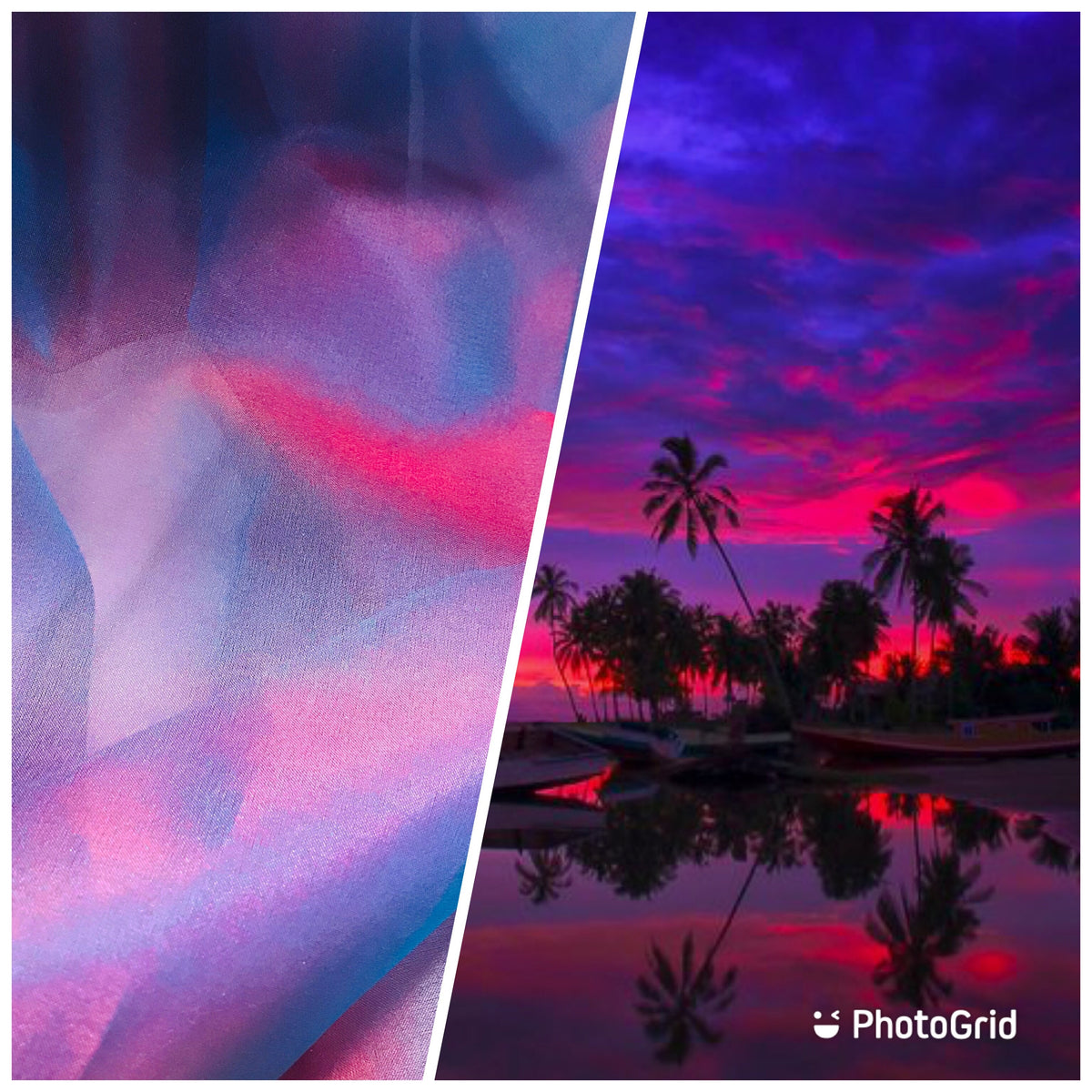 NEW 100% Silk Organza Jewel Blue & Magenta Iridescent Fabric - Fancy Styles Fabric Pierre Frey Lee Jofa Brunschwig & Fils