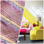 NEW Lady Miley Designer Striped Satin Decorating & Upholstery Fabric- Pink Yellow - Fancy Styles Fabric Pierre Frey Lee Jofa Brunschwig & Fils