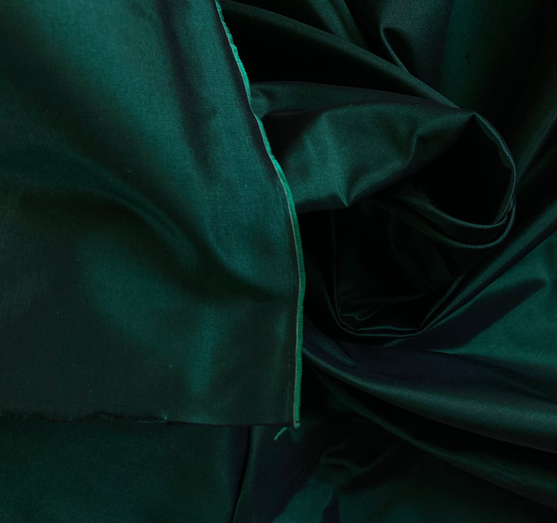 NEW Lady Lisa Designer 100% Silk Taffeta Solid Shot Green with Black Iridescence