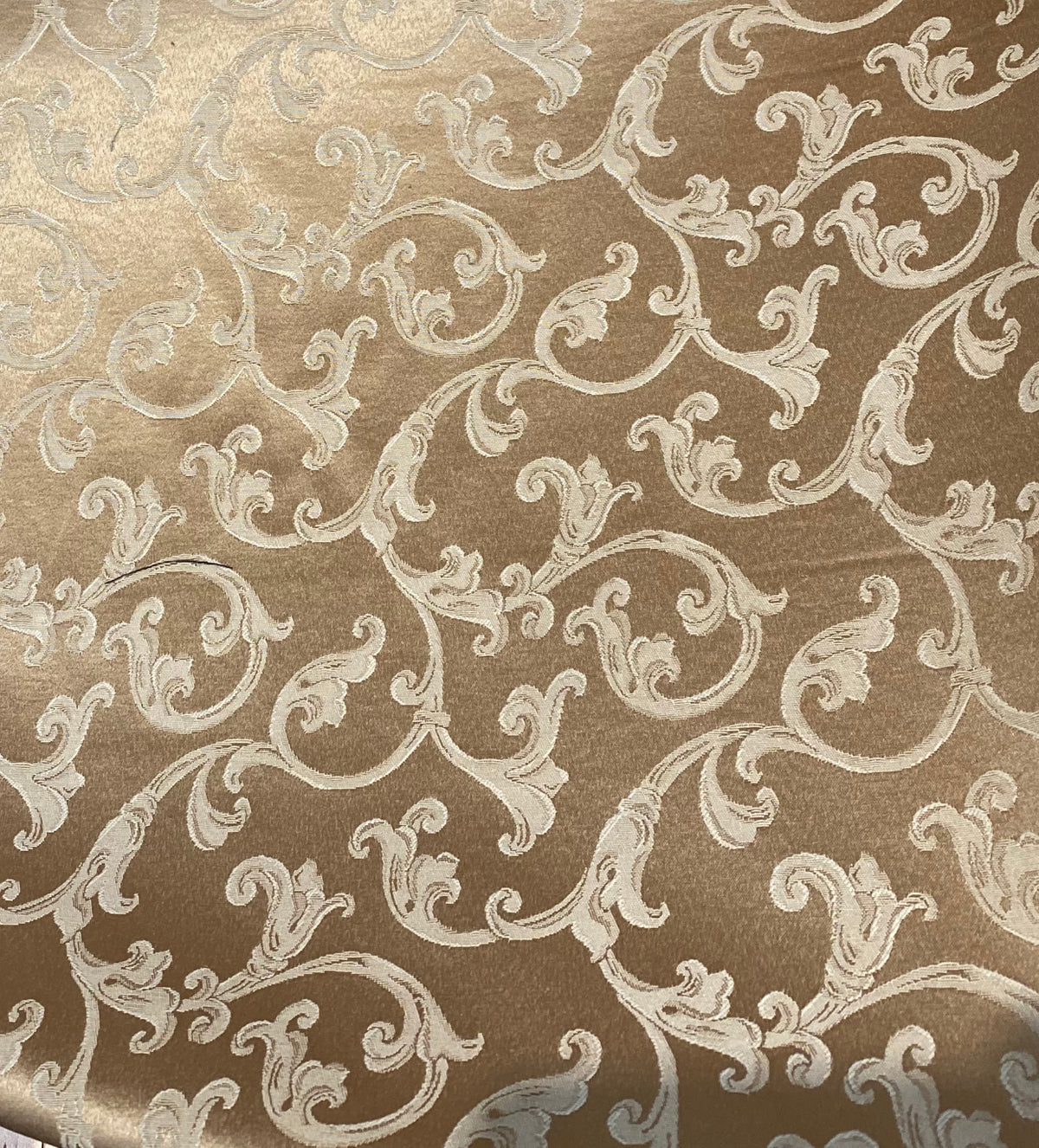 NEW Sir Smith Satin Swirl Leaf Motif Upholstery & Decorating Fabric- Gold - Fancy Styles Fabric Pierre Frey Lee Jofa Brunschwig & Fils