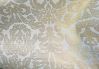 NEW Sir Jacques Metallic Linen Inspired Upholstery Damask Print Drapery Fabric- Gold White - Fancy Styles Fabric Pierre Frey Lee Jofa Brunschwig & Fils
