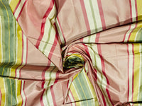 NEW! Lady Petaluma 100% Silk Taffeta Ice Cream Parlor Striped Fabric - Pink and Green - Fancy Styles Fabric Pierre Frey Lee Jofa Brunschwig & Fils