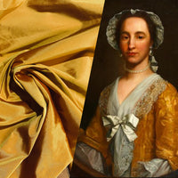 NEW Lady Frank Light Designer “Faux Silk” Taffeta Fabric Made in Italy Yellow with Red Iridescence - Fancy Styles Fabric Pierre Frey Lee Jofa Brunschwig & Fils