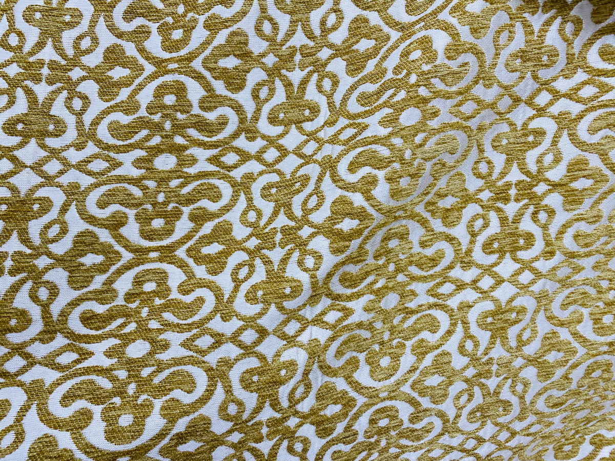 NEW! Duchess Eve Antique Inspired French Burnout Chenille Damask Velvet Fabric- Mustard Yellow - Fancy Styles Fabric Pierre Frey Lee Jofa Brunschwig & Fils