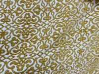 NEW! Duchess Eve Antique Inspired French Burnout Chenille Damask Velvet Fabric- Mustard Yellow - Fancy Styles Fabric Pierre Frey Lee Jofa Brunschwig & Fils