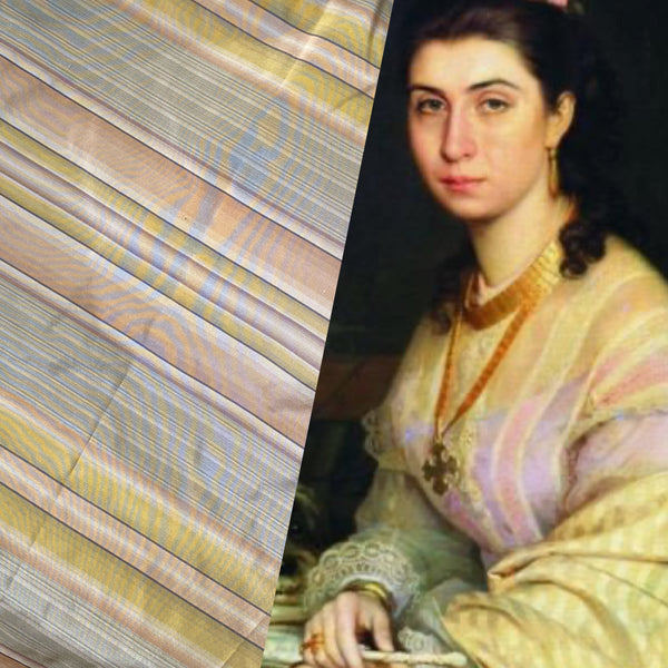 NEW Lady Grenada 100% Silk Taffeta Fabric- Pastel Stripes - Fancy Styles Fabric Pierre Frey Lee Jofa Brunschwig & Fils
