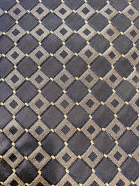 NEW Queen Angelina- 100% Silk Fabric with Black and Gold Honeycomb Motif - Fancy Styles Fabric Pierre Frey Lee Jofa Brunschwig & Fils