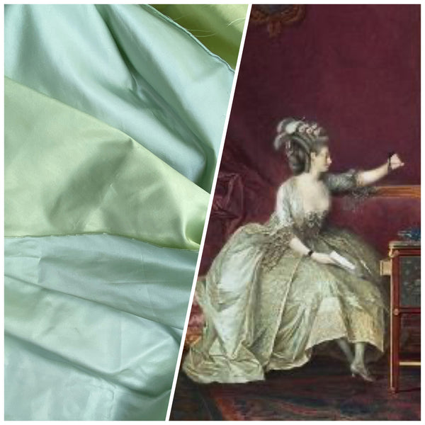 NEW Countess Savannah Designer Solid Aqua & Pistachio Double Sided Satin Fabric - Fancy Styles Fabric Pierre Frey Lee Jofa Brunschwig & Fils